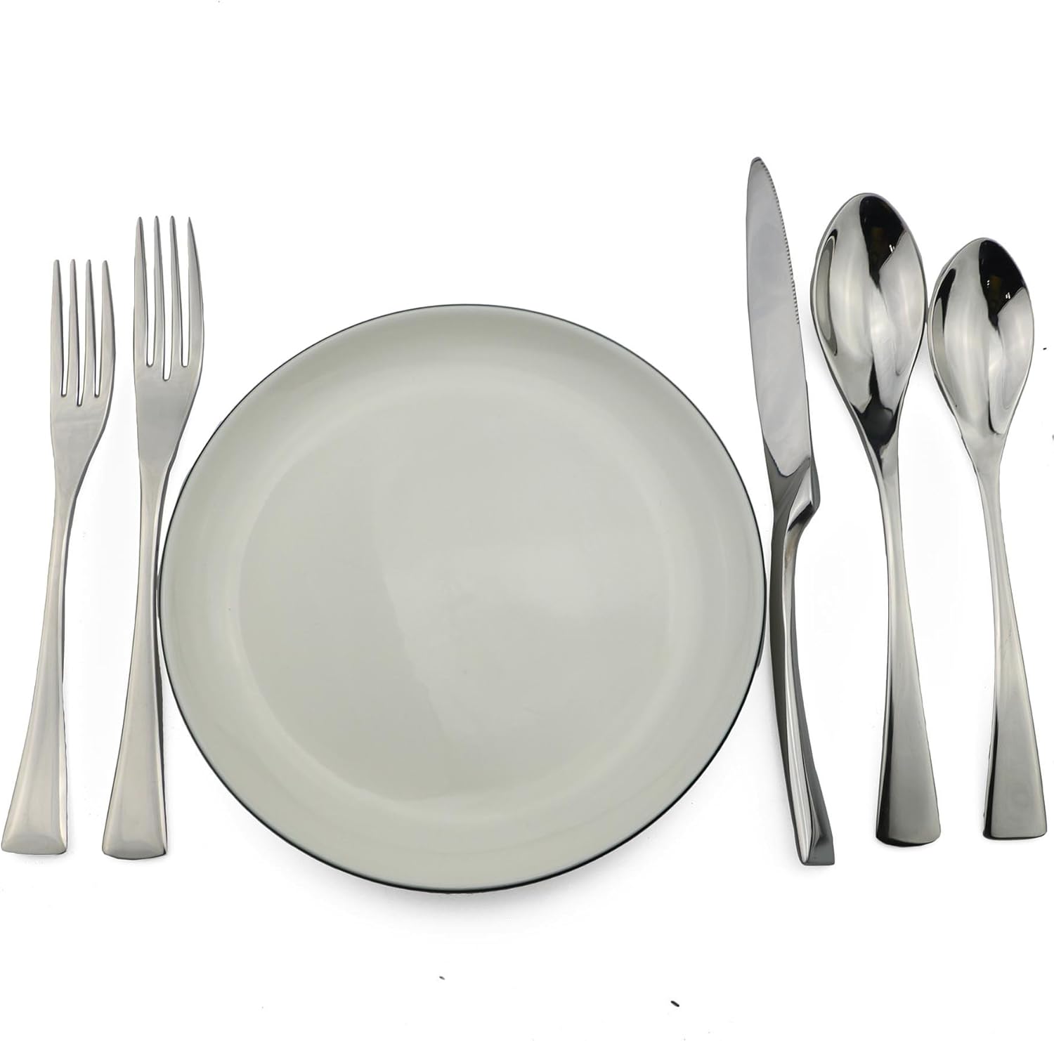 Luxury Mirror Polishing Silver 20 Pieces 18/10 Stainless Steel Steak Knife and Spoon Fork Silverware Set, Service for 4