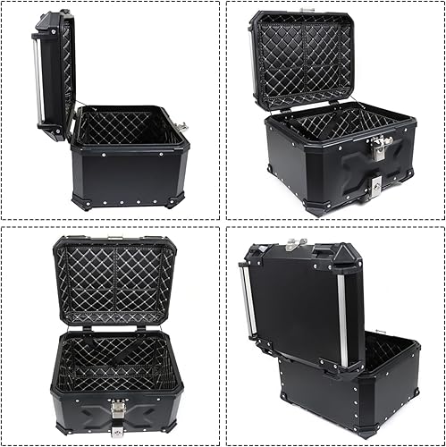 Miniatura 8 de labwork Caja trasera de 55L con respaldo y placa de montaje de aleación de aluminio duro Estanqueidad Cerradura de seguridad contra robo de metal