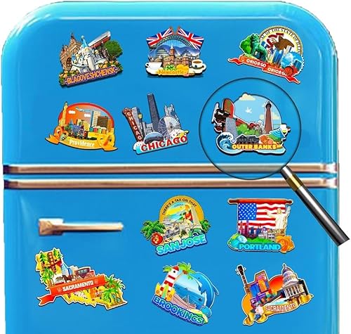 Miniatura 4 de Outer Banks 2938 - Imán de madera para nevera, diseño de Carolina del Norte, Monumentos 3D, recuerdos coleccionables, decoración hecha a mano