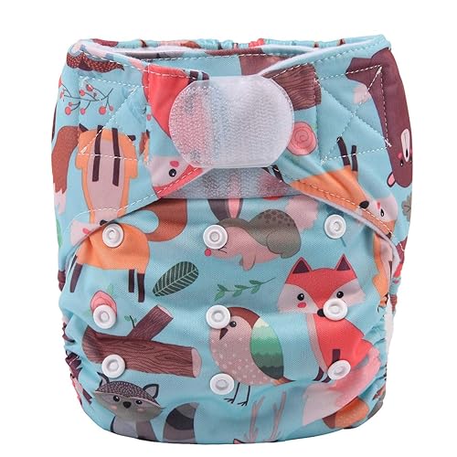 Miniatura 19 de Pañal de tela de bolsillo para bebé con gancho y lazo para niñas (rosas suculentas)