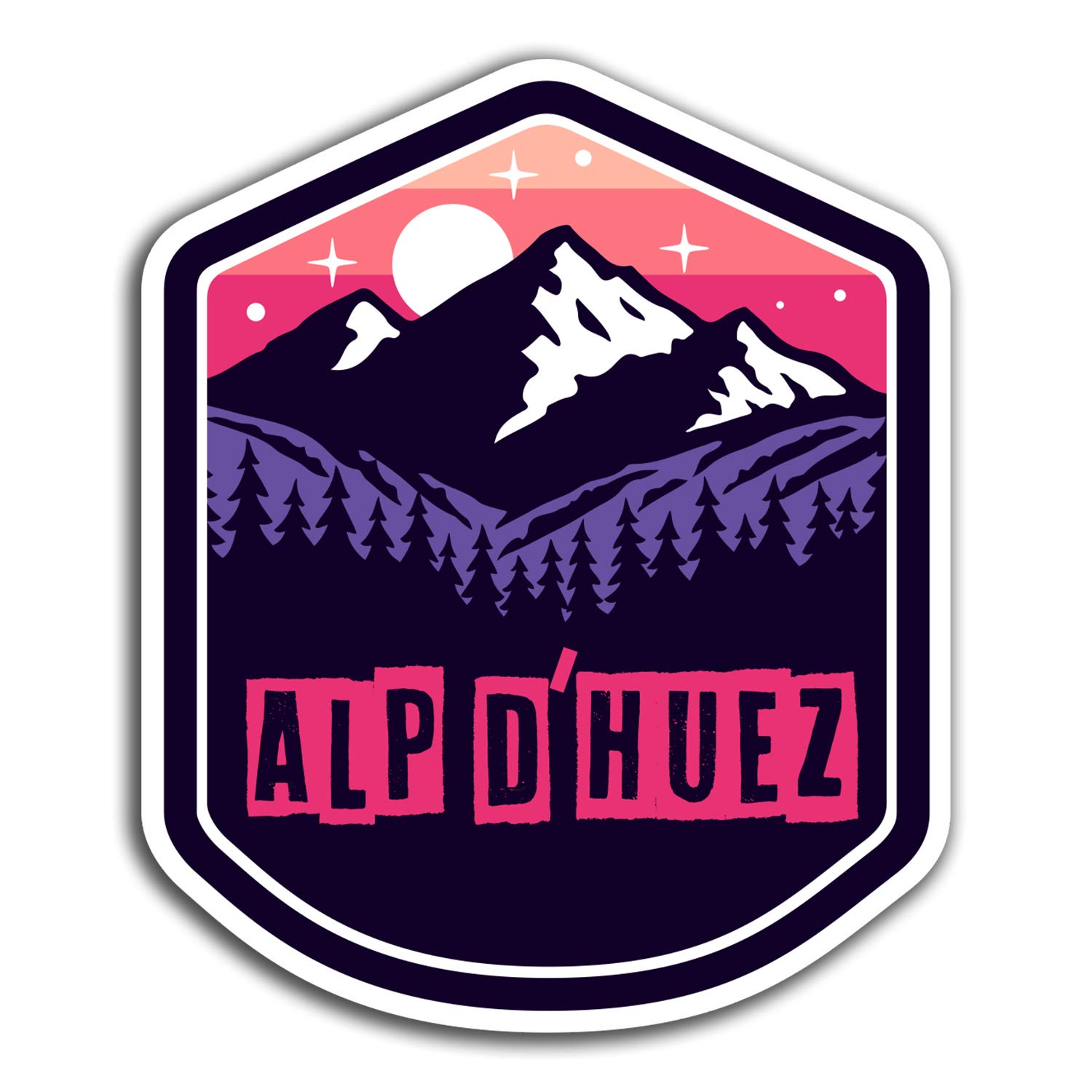 Destination Vinyl Ltd Multi 2 X 10Cm Alp D'huez Skiing Vinyl Stickers - Travel Sticker Laptop Luggage #23649 (10Cm Tall)