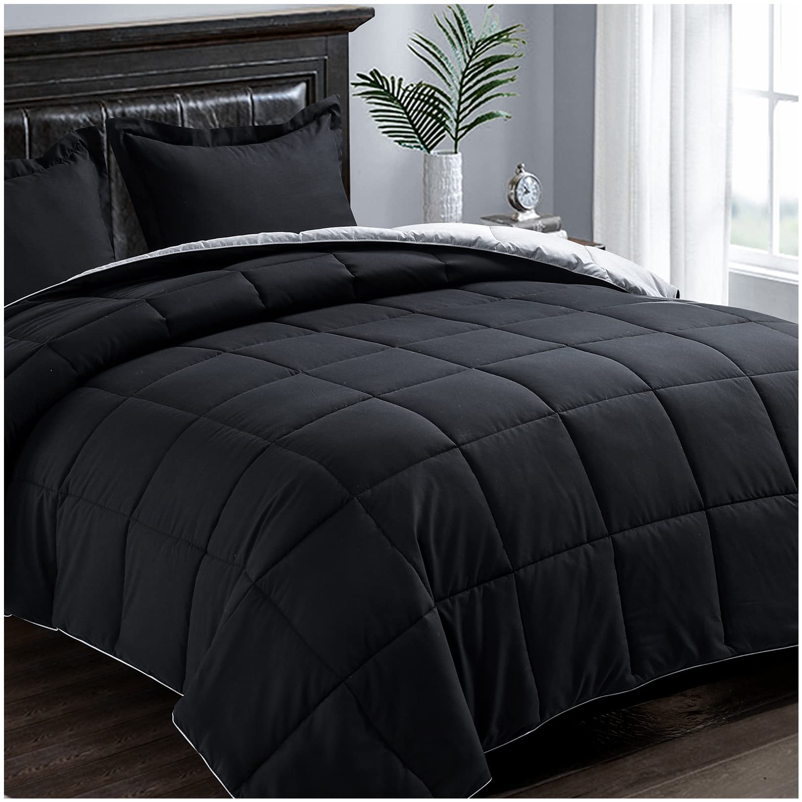 Buy satisomniaTwin Comforter Set Black, Twin XL Comforter with 1 Pillow