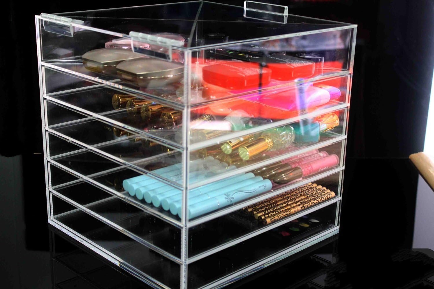 Ideal Gifts Handmade Clear Acrylic 6 Drawer Cosmestic Icebox