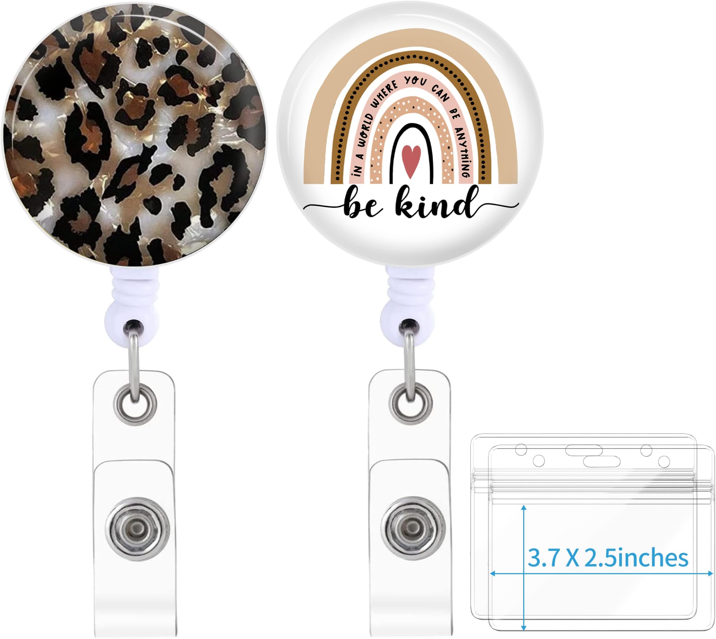 6 Pieces Badge Reels Holder Retractable with ID Clip