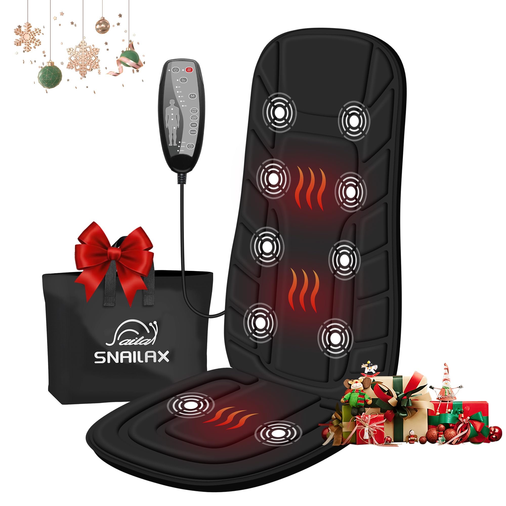 Amazon.com: Snailax Back Massager with Heat, Massage Seat Cushion