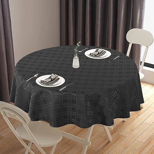 Miniatura 10 de Obstal Mantel jacquard de flores sólidas de 210 GSM, mantel de microfibra resistente al agua sin arrugas, mantel de tela decorativa para uso en