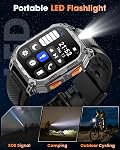 Montres militaires intelligentes pour les hommes (2 des paillettes), 2.01" HD Smartwatch avec 1000 mAh Batterie, réponse / faire appel, lampe de poche LED, moniteur de rythme cardiaque / sommeil, 100+ Sport Modes Fitness Tracker pour Android/iPhone