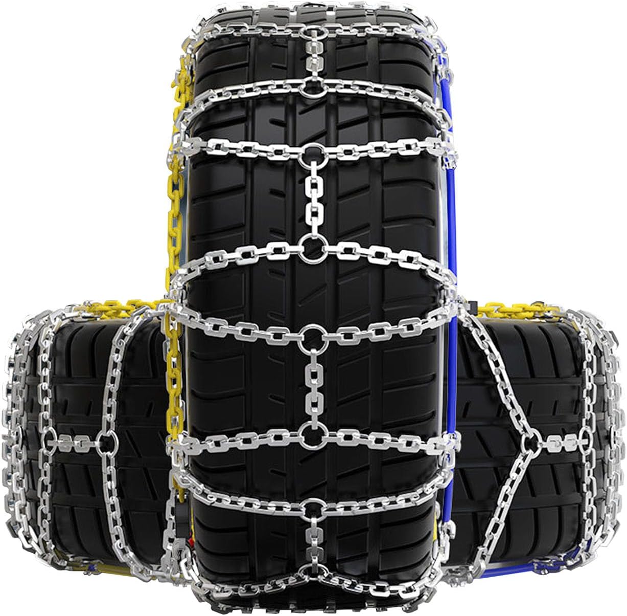 Auto Tightening Snow Chains Quick Easy Installation,Tire Traction Chain for Car Pickup Trucks SUV-Set of 2 225/45R18