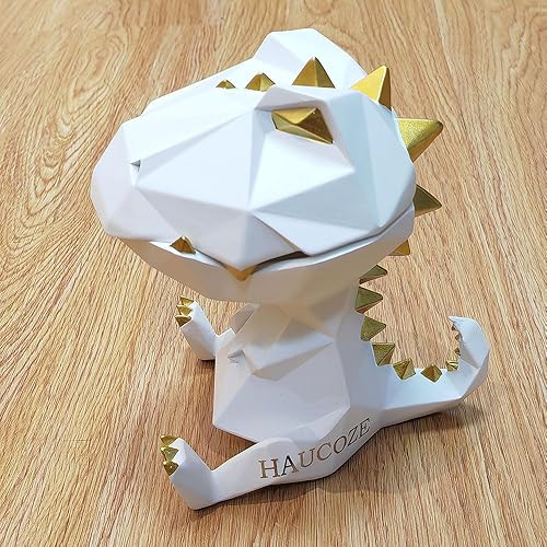 Miniatura 5 de HAUCOZE - Estatua de dinosaurio, recipiente para dulces, cuenco para llaves, escultura de Dino, regalos modernos, decoración del hogar, accesorios