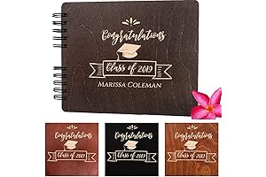Graduation Wood Guest Book: Rustic Grad Gift & Unique Photo Album for Class of 2023