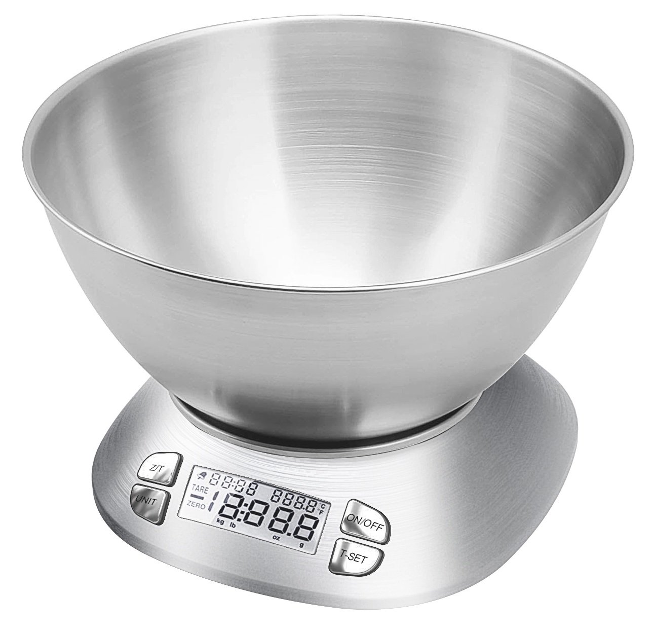 ACCUTECK A-KC12 Digital Kitchen Scale with Mixing Bowl, 12 lbs, Certified Food-Grade Stainless Steel,8.5 x 8.5 x 6 inches