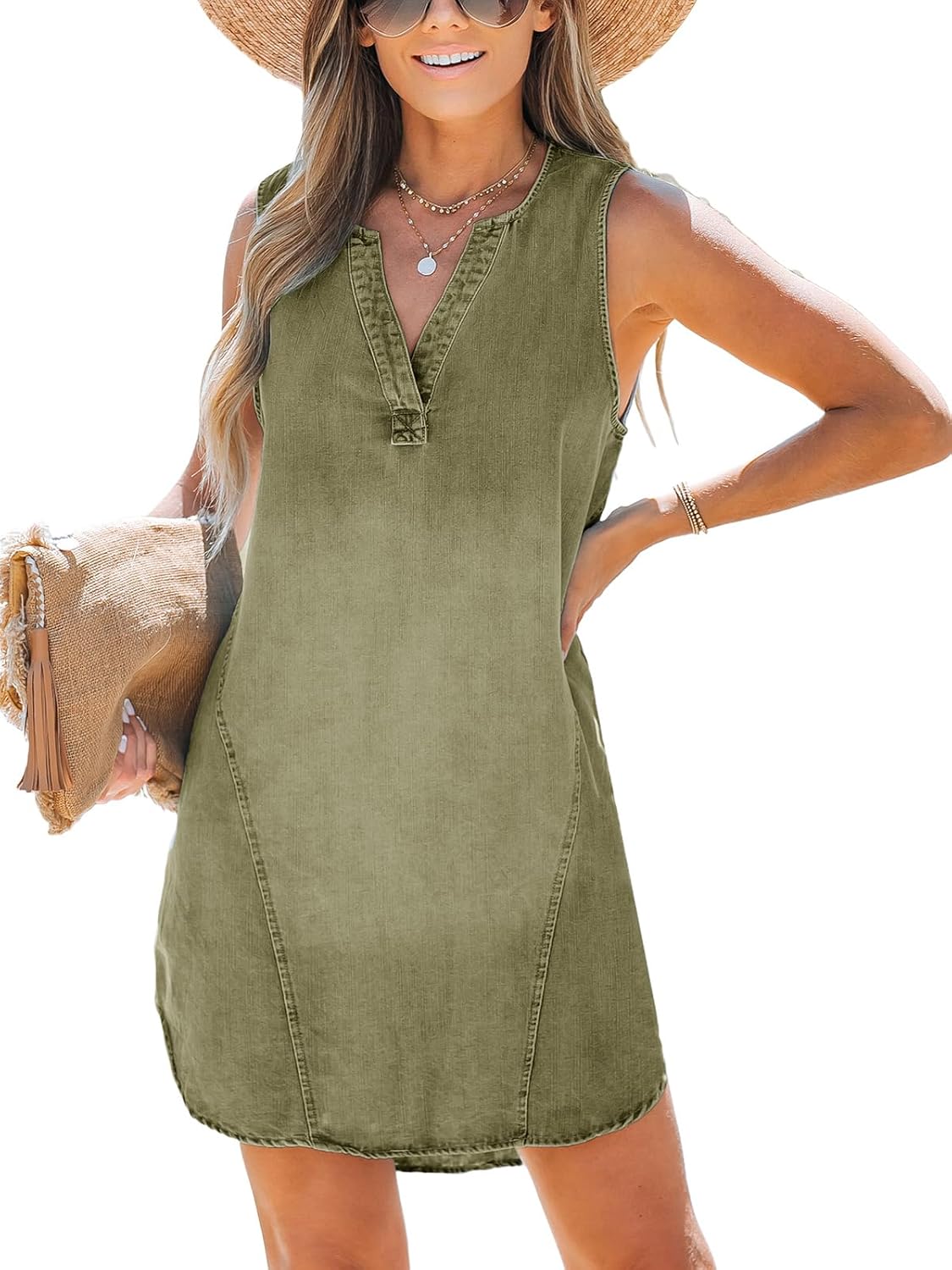 CUPSHE mini dress in jean fabric for casual wear