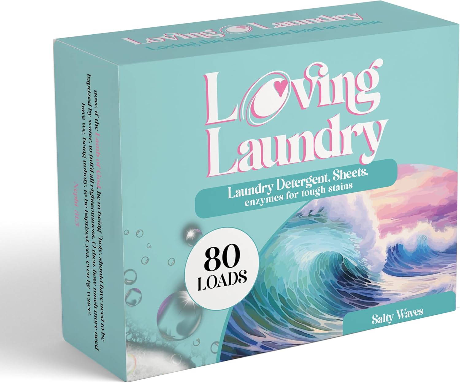LOVING LAUNDRY- Detergent Sheets Stain Remover Enzymes Laundry Soap - Clean Safe Ingredients Ultra Concentrated -(80 Loads) Velvet Roses Scent
