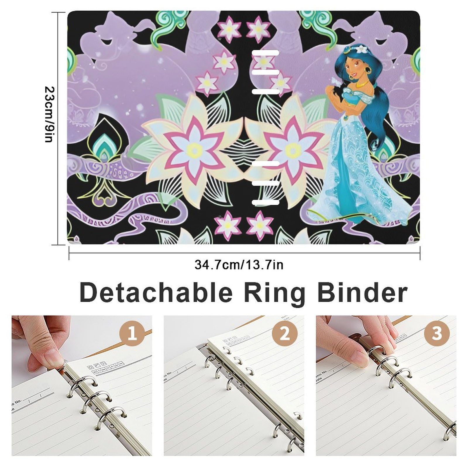 Amazon.co.jp: アラジン ジャスミン システム手帳 PU ノートメモ帳