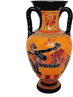 Greek Pottery Vase Amphora 26cm,Goddess Aphrodite and God Dionysus