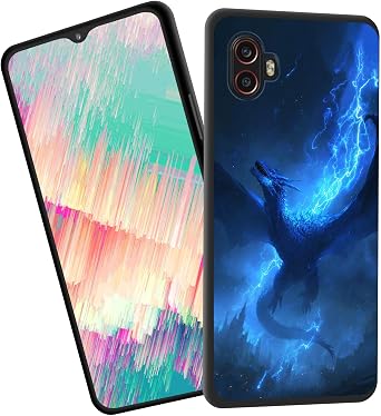 for Galaxy A07 4G Case,Slim Shockproof TPU Soft Rubber Silicone Cover Phone Case for Samsung Galaxy A07 4G,Blue Lightning Dragon