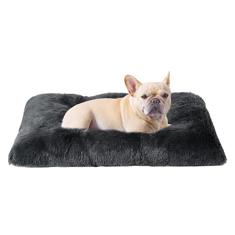 Tapete para cama e crate de cães médios em pelo sintético macio EHEYCIGA Dark Grey 74,93 x 50,8 x 7,62 cm