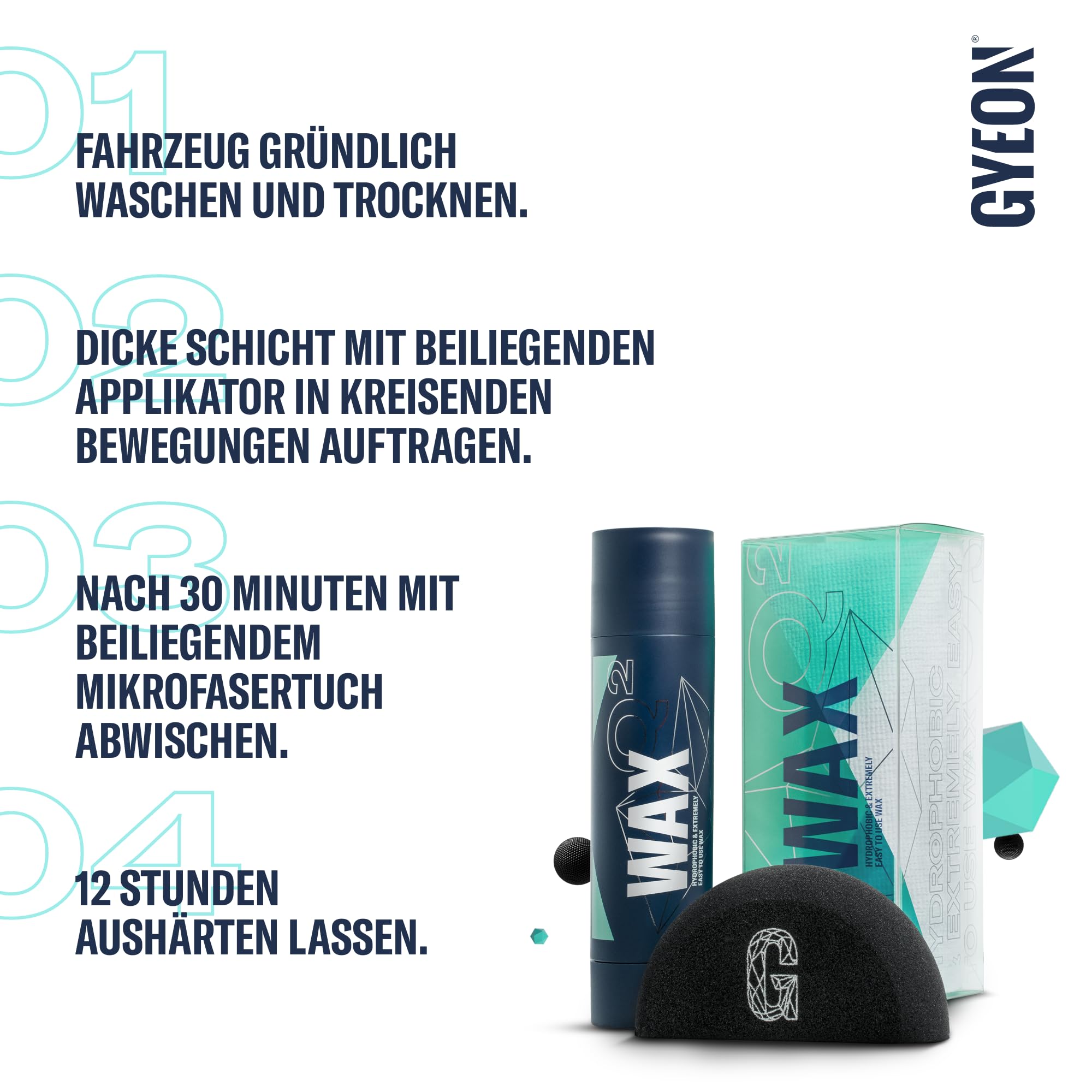Gyeon Q² Wax - Autowachs - Hochglanz Finish, langanhaltender Schutz, hydrophobe Versiegelung