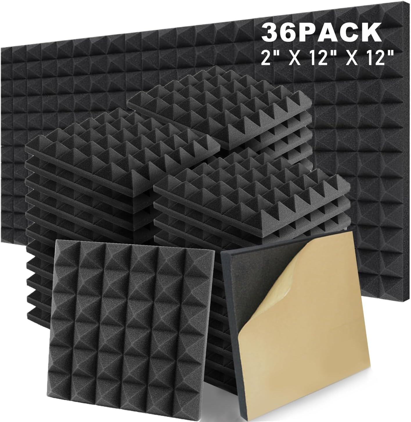 Amazon.com: 48-Pack Acoustic Panels Studio Soundproofing Foam Wedge ...