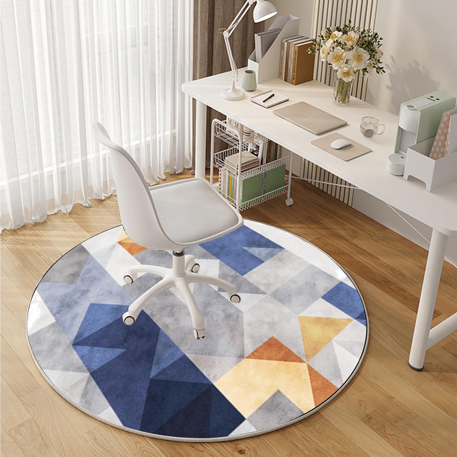 140 cm Redondo Alfombra Silla Gaming, Alfombra Multiusos para el Hogar, Protector Suelo Silla Ruedas, Alfombra de Protección de Suelo, Alfombra de Suelo para Suelos Duros, Laminado