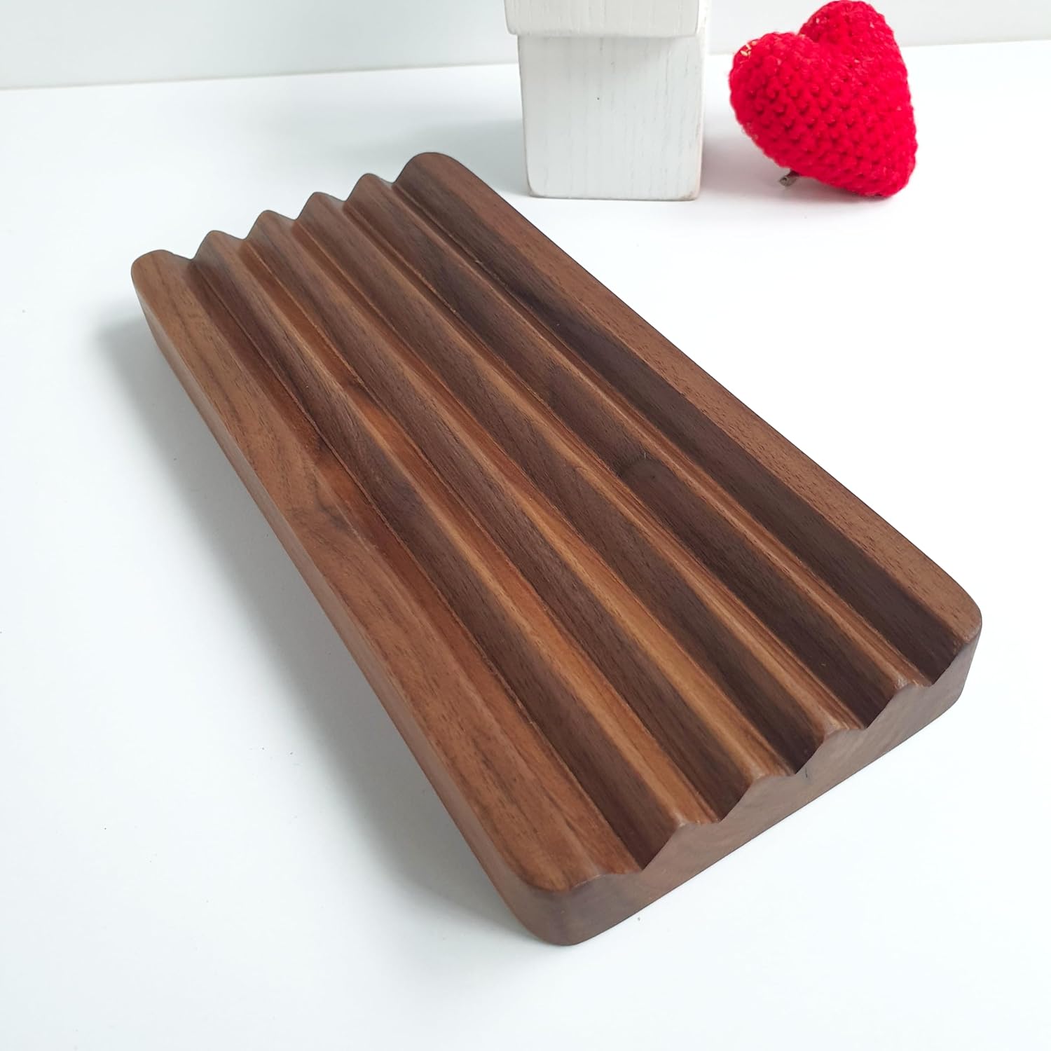 Walnut Pen Tray for Desk, Pencil Holder Wooden, Pens and Accessories Tray for Office Decor, Gifting for Colleagues, Father and Brothers, Gift for Him, Office Gift. (Walnut)