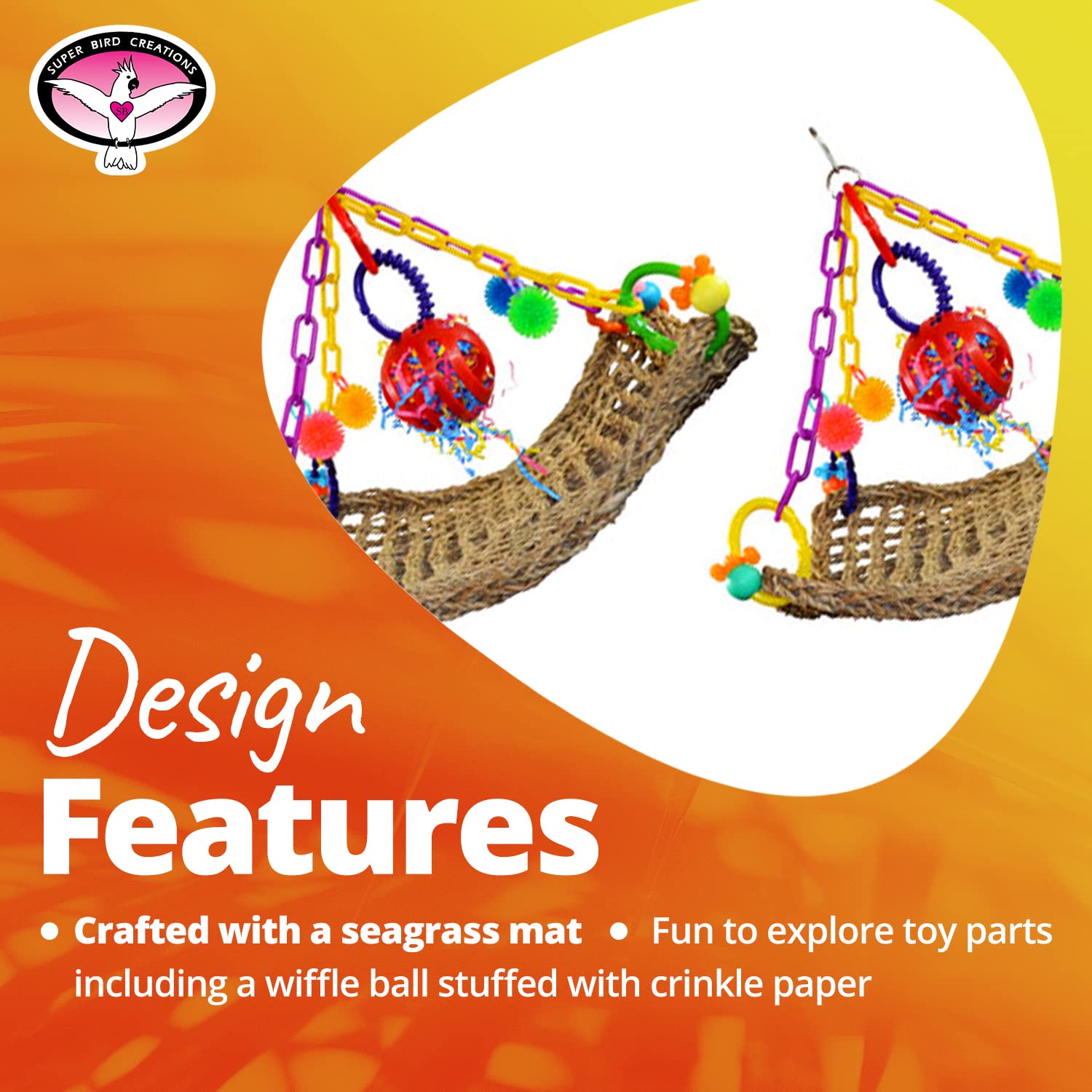 Super pájaro Creaciones Flying Trapecio Juguete para pájaros