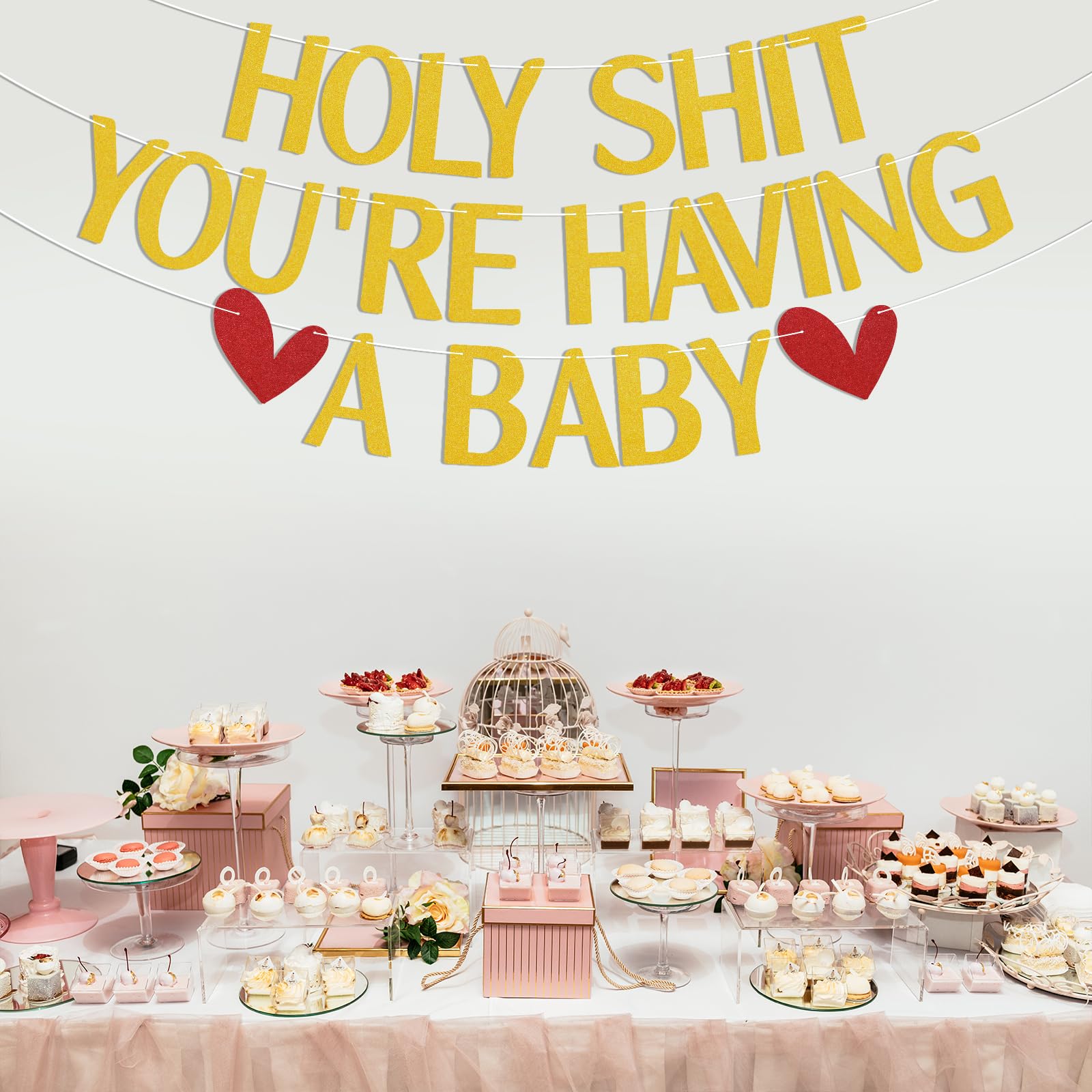 Holy Shit You're Have a Baby Banner - Divertidas decoraciones de embarazo, decoraciones de fiesta de baby shower, pancarta de bienvenida para bebé, felicitaciones, decoraciones de fiesta de bebé,
