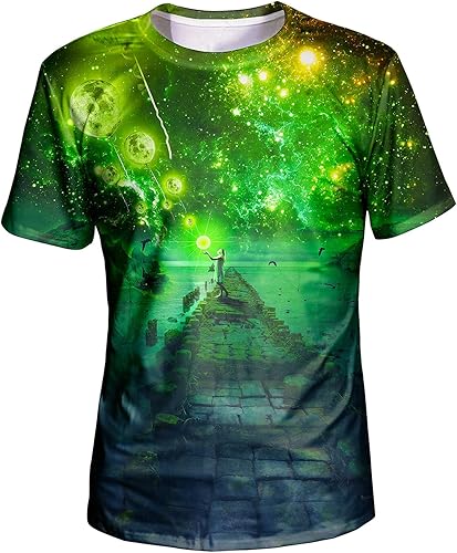 Asylvain Camiseta unisex con gráficos 3D, diseño colorido, manga corta, cuello redondo, digital para jóvenes