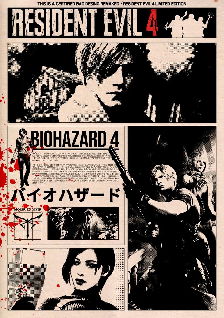 Video Game Series Poster – Glossy A4 Size | Self-Adhesive, Unframed Horror Gaming Wall Art for Fans & Collectors - Resident Evil (Resident Evil 4)-image-41