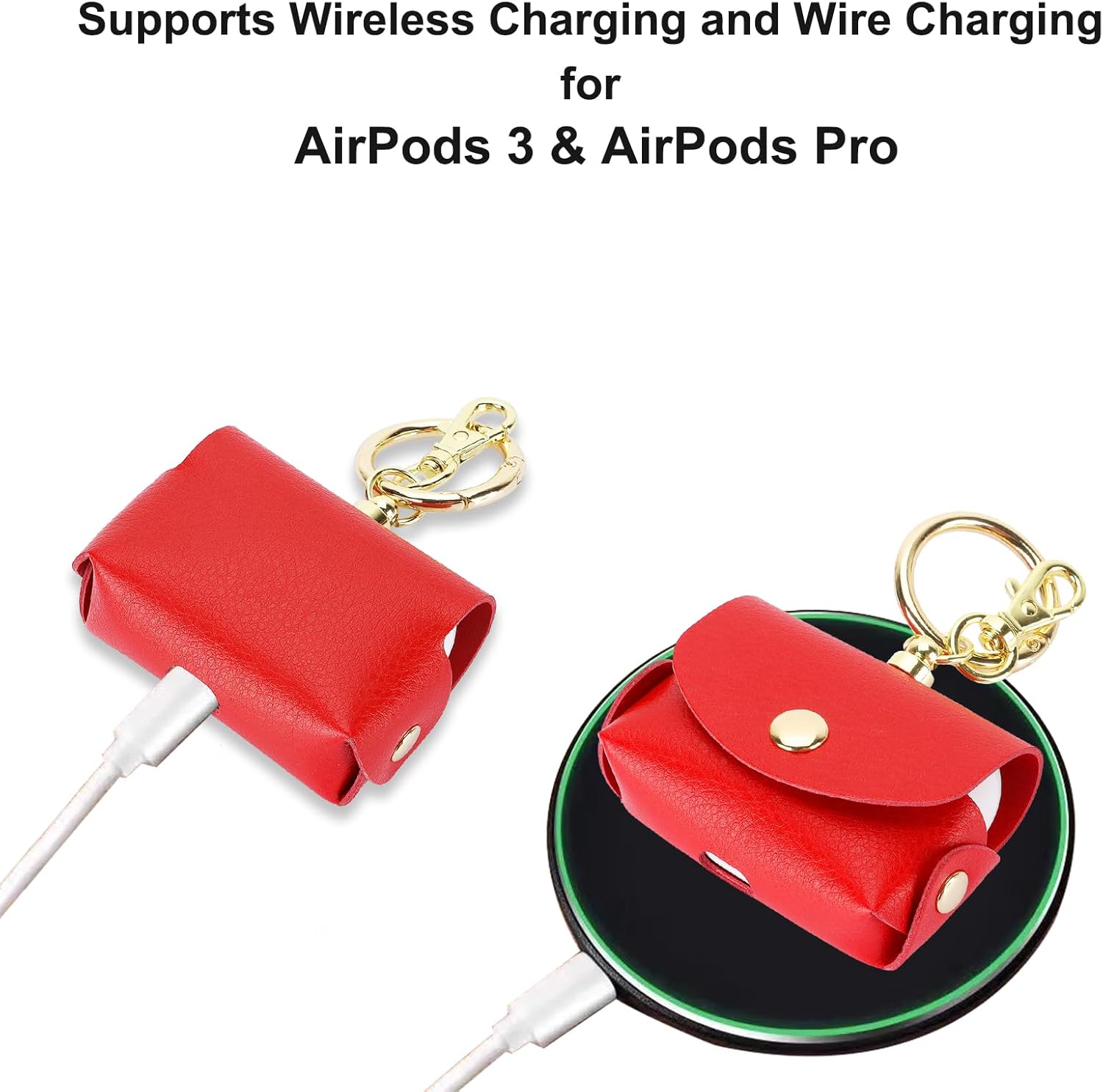 Bocasal A Multi Slots Crossbody Wallet Case for iPhone 15 Pro + A Slim Leather Case for AirPods Pro