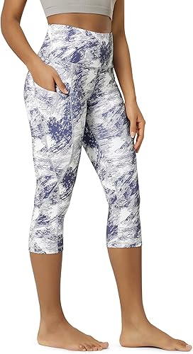 Miniatura 21 de ODODOS - Leggings capri de cintura alta para mujer con bolsillos, control de abdomen, no se transparentan, para entrenamiento atlético, running