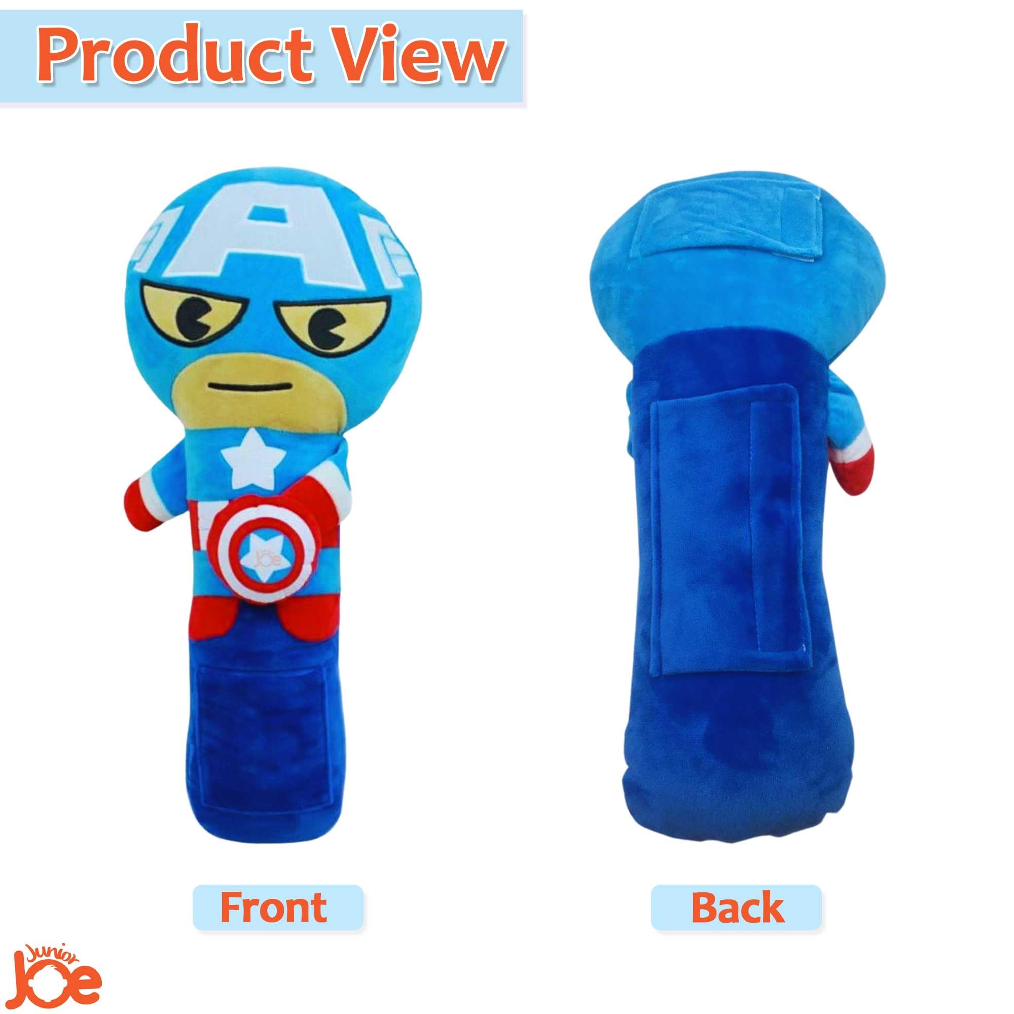 JUNIOR JOE Soft Velvet Car Seat Belt Pillow For Kids|Travel Neck Pillow With Cushion|Cute Cartoon Vehicle Shoulder Pads For Children|(Style-6),1 Count,Multicolor 3