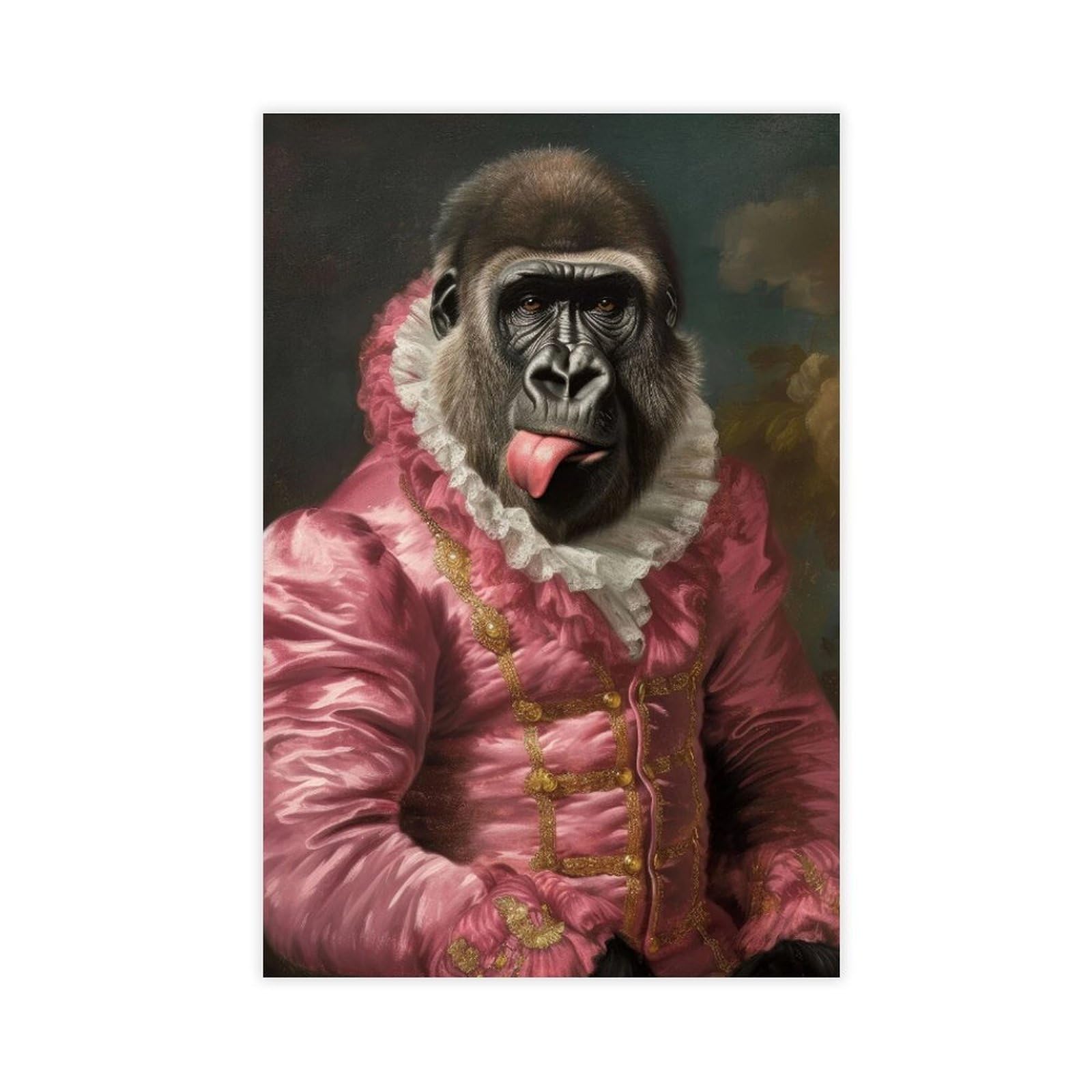 Bareronor Renaissance Gorilla Poster Canvas Poster Bedroom Decor Landscape Office Room Decor Gift 20" L X 30" W