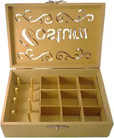 Caixa Costura, Caixa Para Costura, Monte Seu Kit Costura com essa Linda Caixa Organizadora em MDF Natural. Armazene Todos os Seus Itens de Costura, Como Agulhas, Linhas, Tesouras, Dedais e Botões.