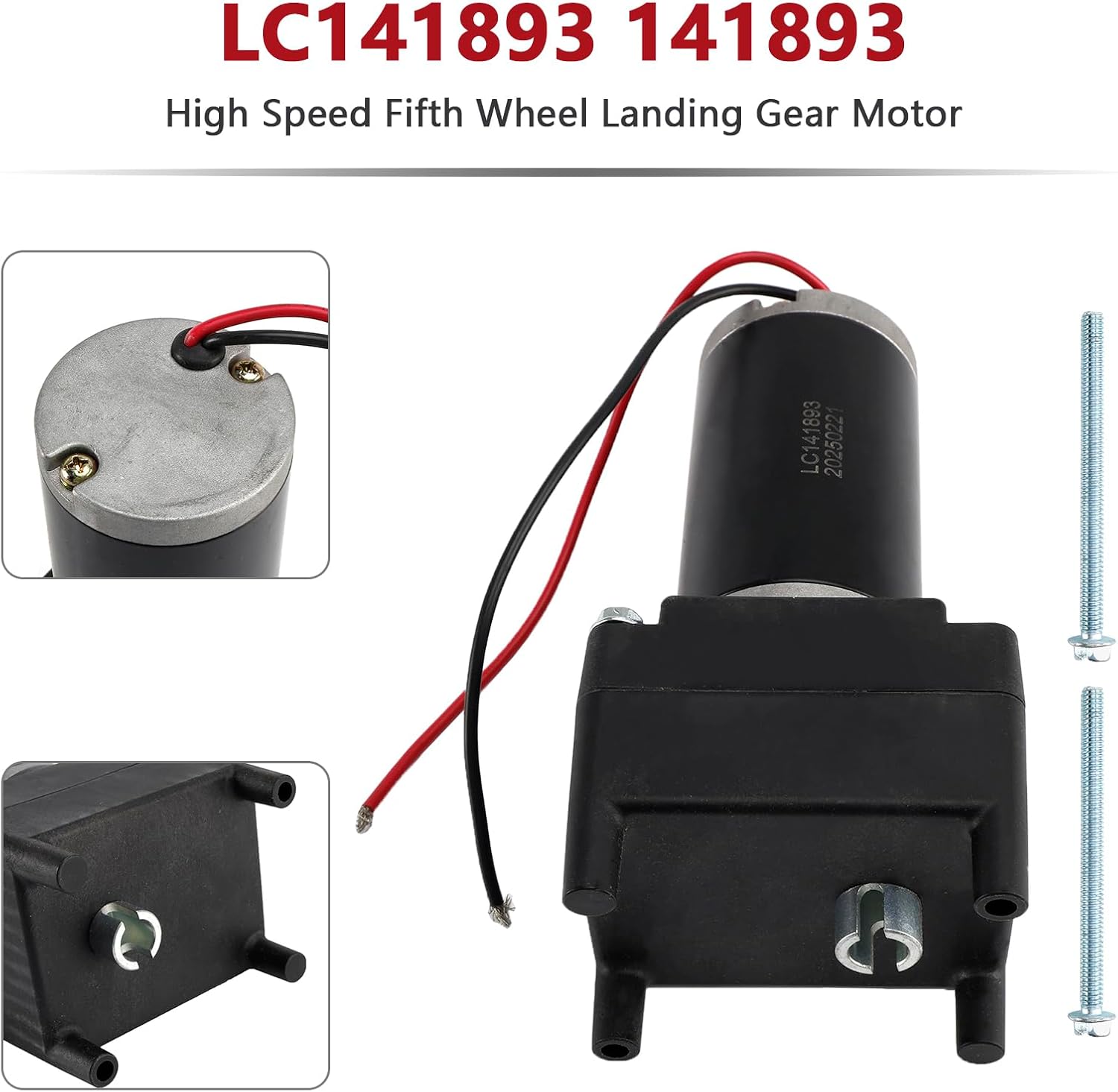 High Speed Fifth Wheel Landing Gear Motor LC141893 Fit for Lippert Tuson 141893 and other similar 5th Wheel RV Landing Gear Systems