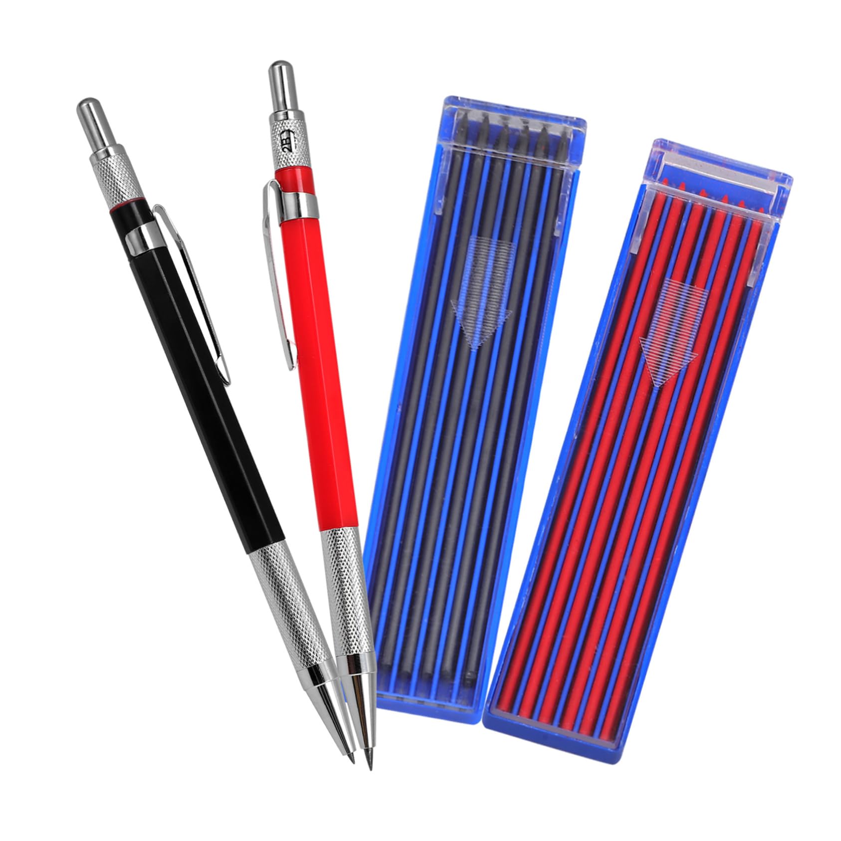 SHINEOFI 5 Sets Tischler Markierungsstift Druckbleistift Bleistifte Rote Stifte Praktische Tischler Bleistifte Technischer Bedarf Drehbleistift Studenten Schreibbleistift Metall