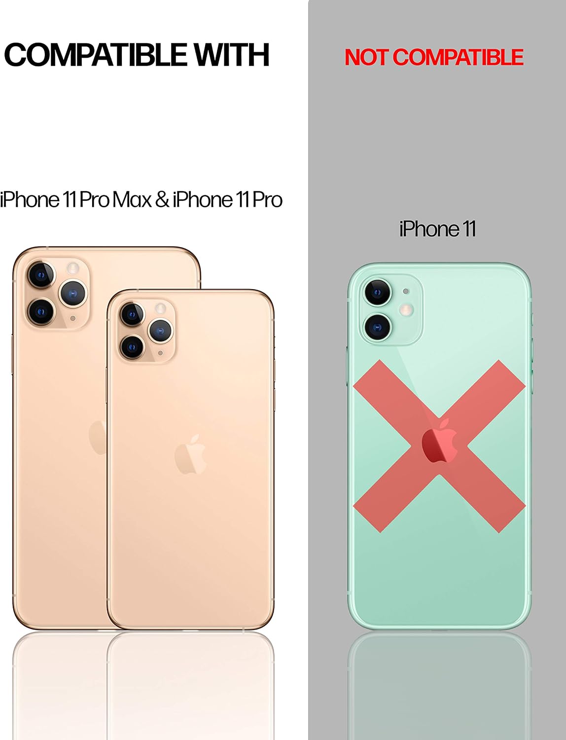 Power Theory iPhone 11 Pro & iPhone 11 Pro Max Camera Lens Protector - Easy Installation [Premium Tempered Glass] [Gold]