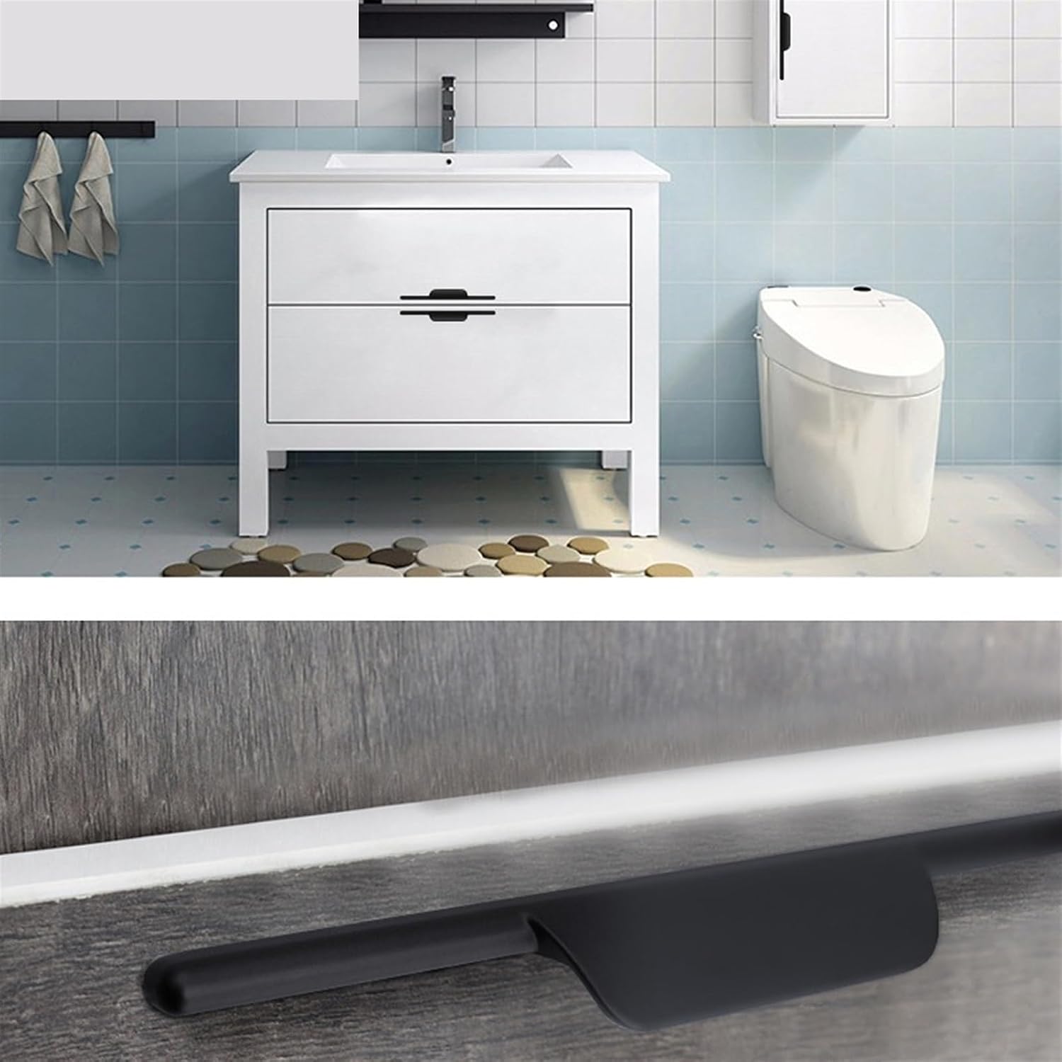 Black Wardrobe Door Handle Paired Nordic Kitchen Cabinet Matte Black Cabinet Shoe Cabinet Drawer Handle Simple 1Pcs (Color : 160mm)
