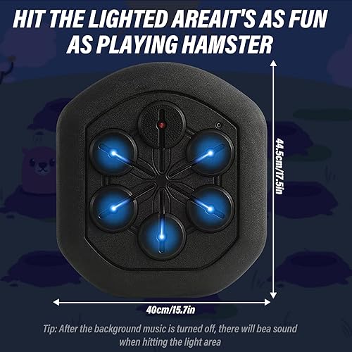 Miniatura 5 de Máquina de boxeo musical, máquina de boxeo electrónica Bluetooth con guantes de boxeo recargable, luz LED, máquina de boxeo de música, montaje en