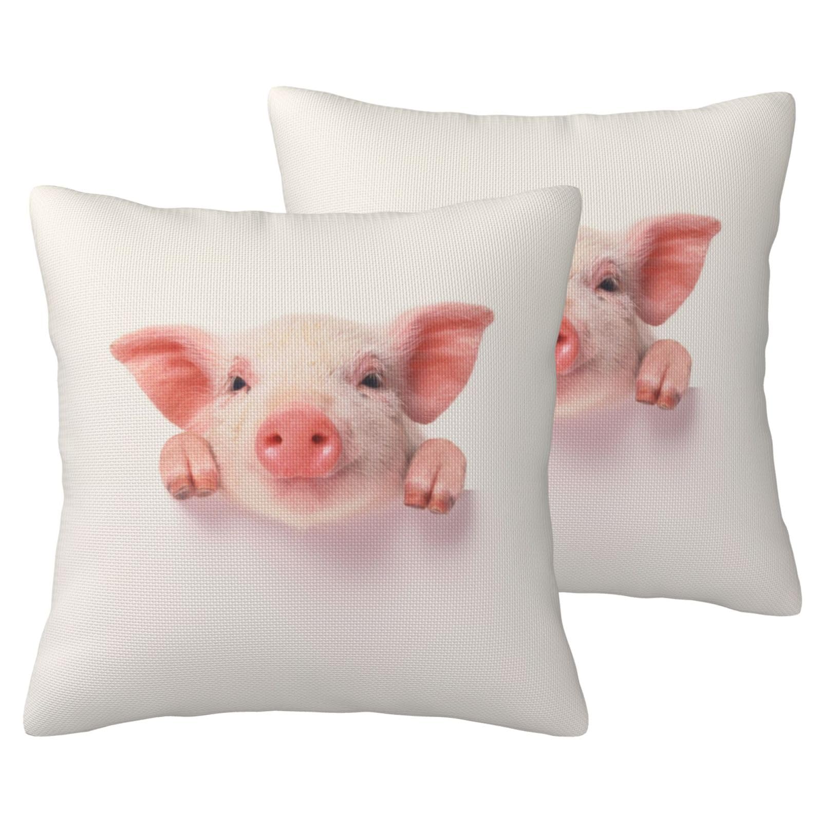Taies d'oreiller cochon mignon en imitation lin pour transformer votre canape