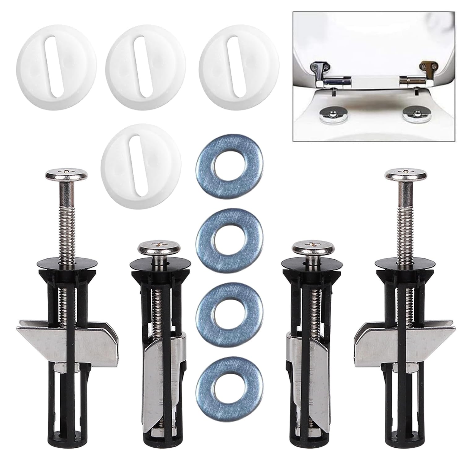 Toilet seat bolt kit 2 pcs, Hinge screws, Expansion screws and fixings, Stainless steel nut screws