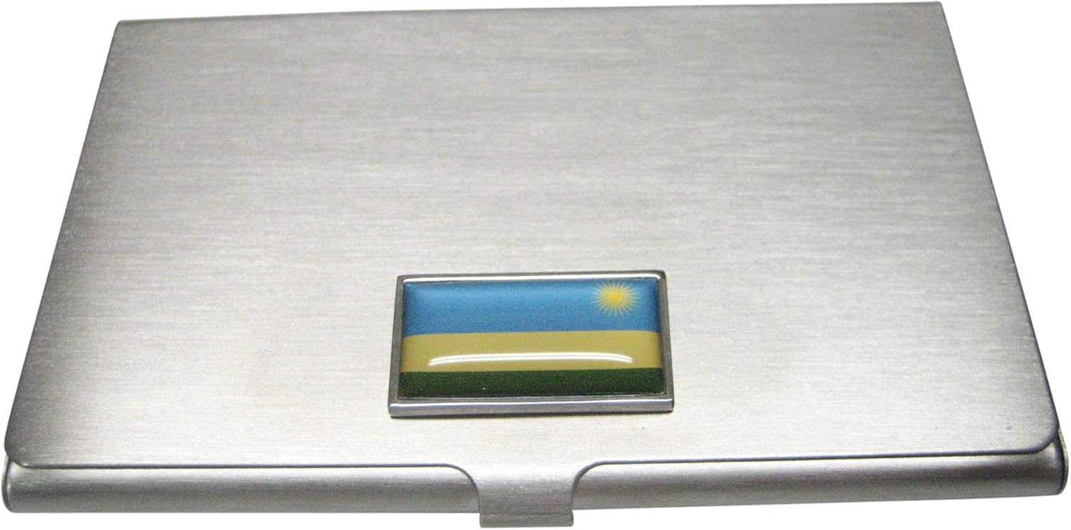 Kiola Designs Thin Bordered Republic of Rwanda Flag Business Card Holder