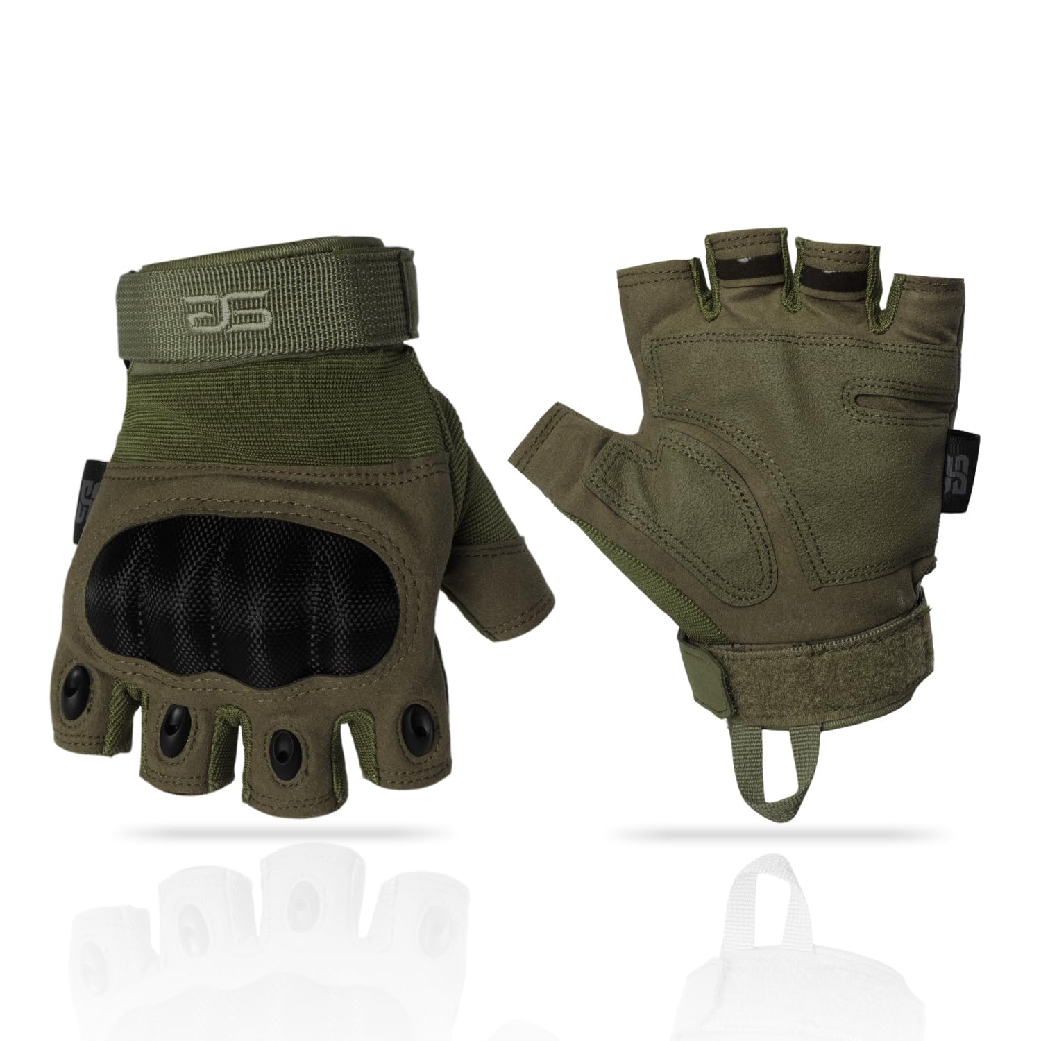 Glove Station- Fingerless Knuckle Tactical Gloves for Men - Motorcycle Gloves for Tactical Shooting, Airsoft, Hunting, Police Work and Hiking