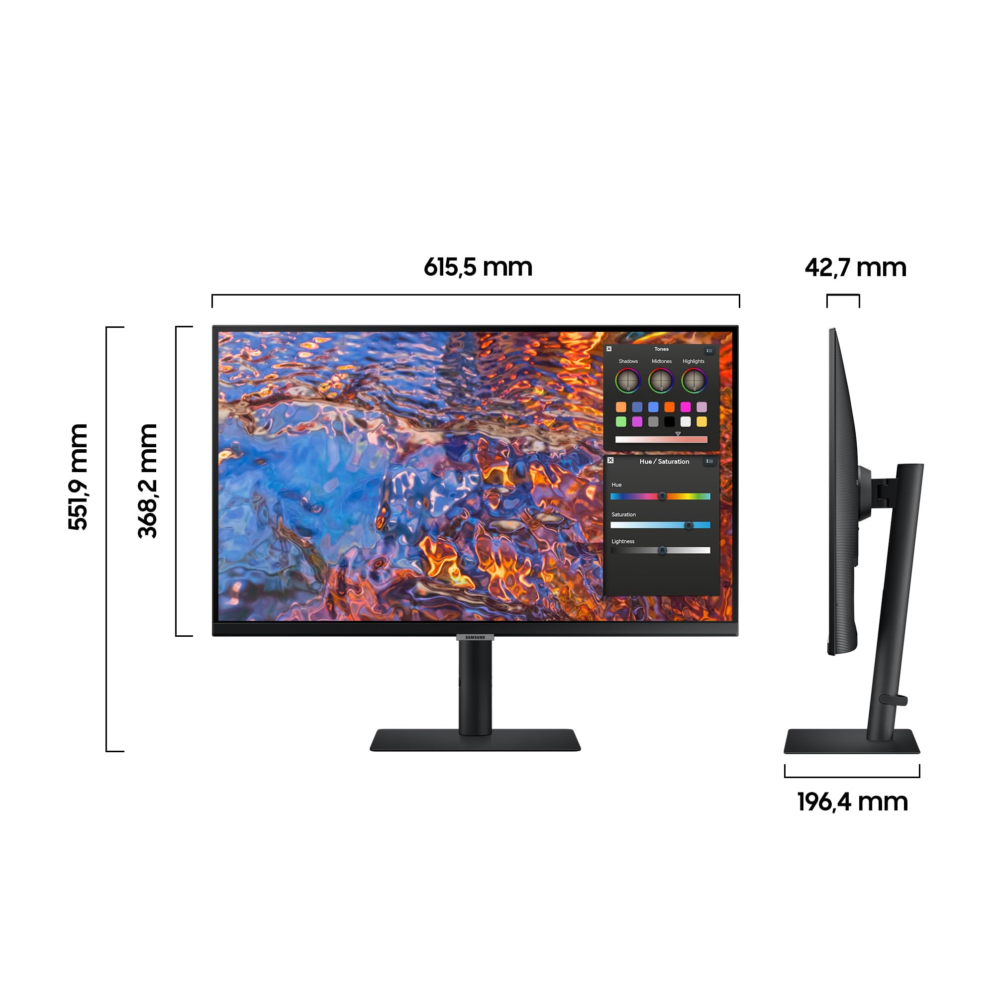 Samsung ViewFinity S8UP Business-Monitor 27 Zoll, IPS-Panel, 4K UHD-Auflösung, 98% DCI-P3-Farbraumabdeckung für Grafikdesign, Bildwiederholrate 60 Hz, 5 ms, USB-C mit 90 W Laden, Pivot