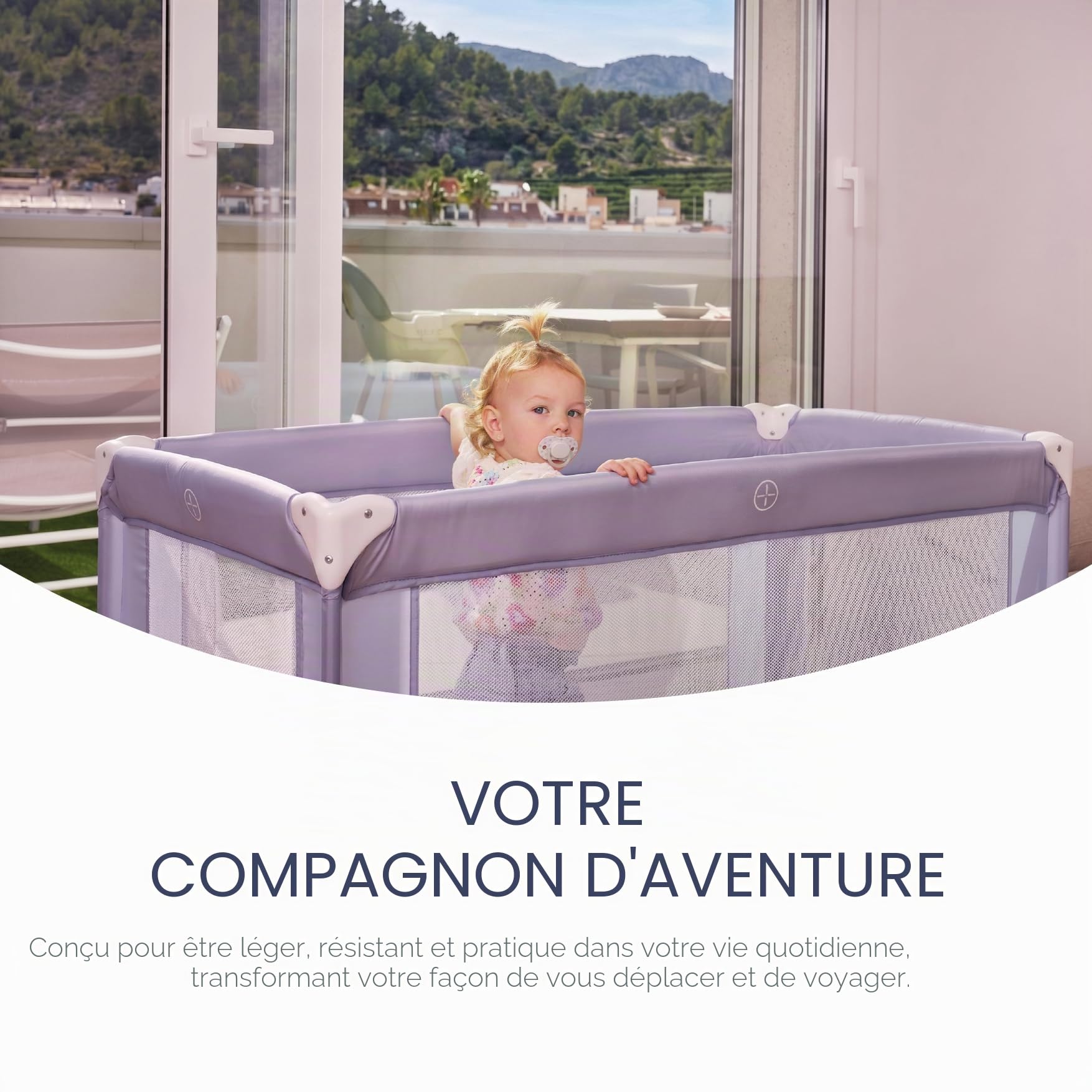 MS BabyWorld - Lit Parapluie BASIC - Pour Bébé 3 Pièces 120 x 60 cm | Inclut un matelas et un sac de transport | Dès 0+ mois jusqu’à 15 kg | Pliage et montage faciles | Structure légère et très stable