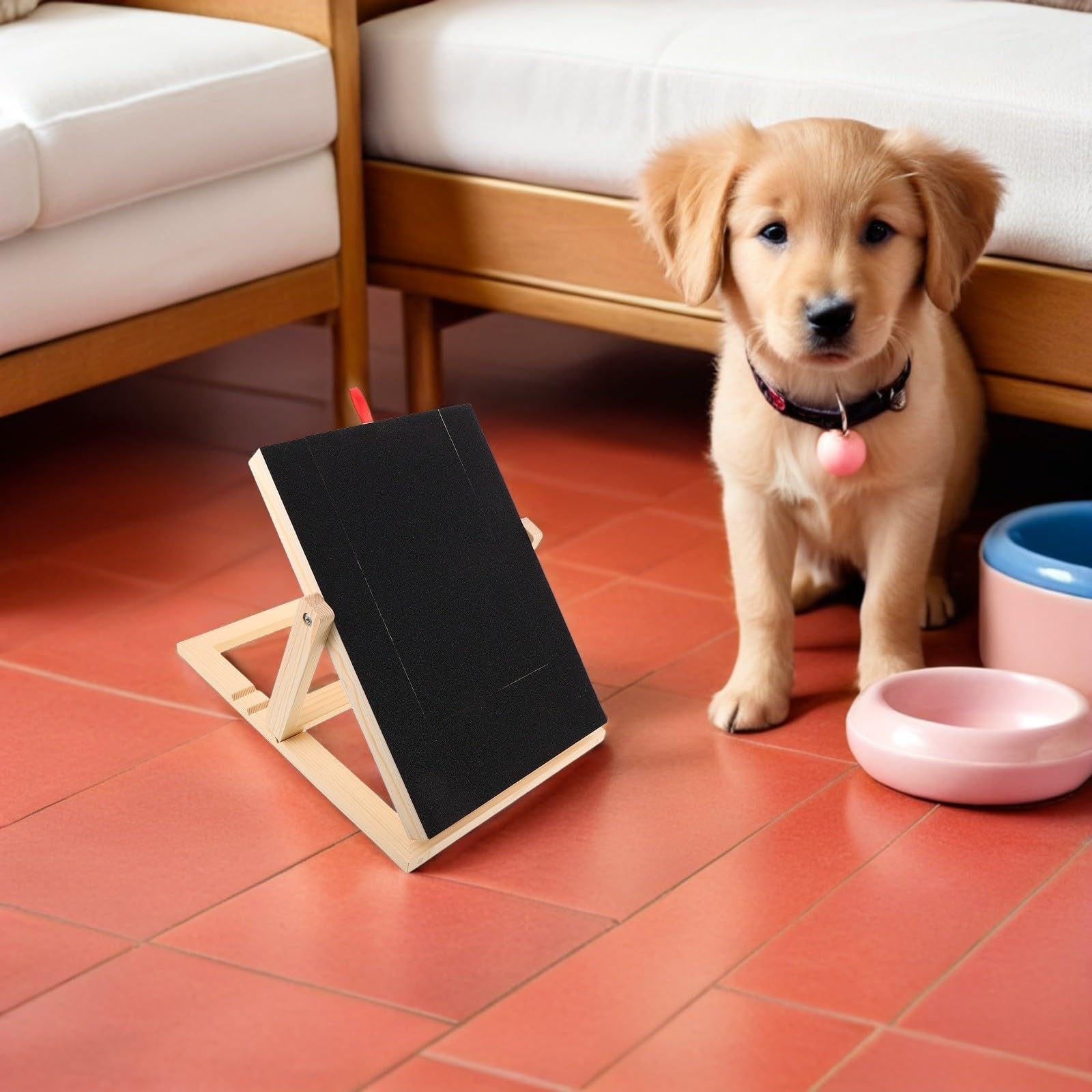 Krallenfeilenbrett für Hunde mit Leckerlischublade, Höhenverstellbar | Welpen und Hunde, für Innenbereich, Brettform mit Integrierter Schublade, Holzdesign