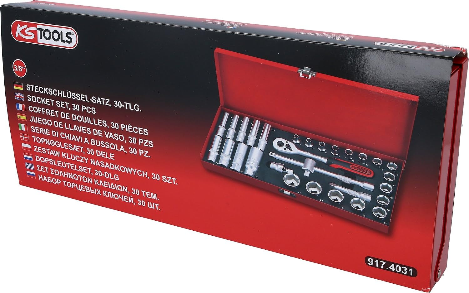 KS Tools 917.4031 - Pack de 30 piezas con llaves de vaso hexagonal Classic (tamaño: 3/8")