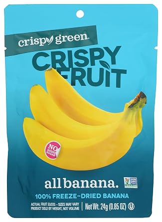 Crispy Green Crispy Fruit 100% Freeze-Dried Banana, No Added Sugar, Vegan Friendly, Kosher, Gluten Free & Non-GMO, 0.85 Ounce Pack of 12