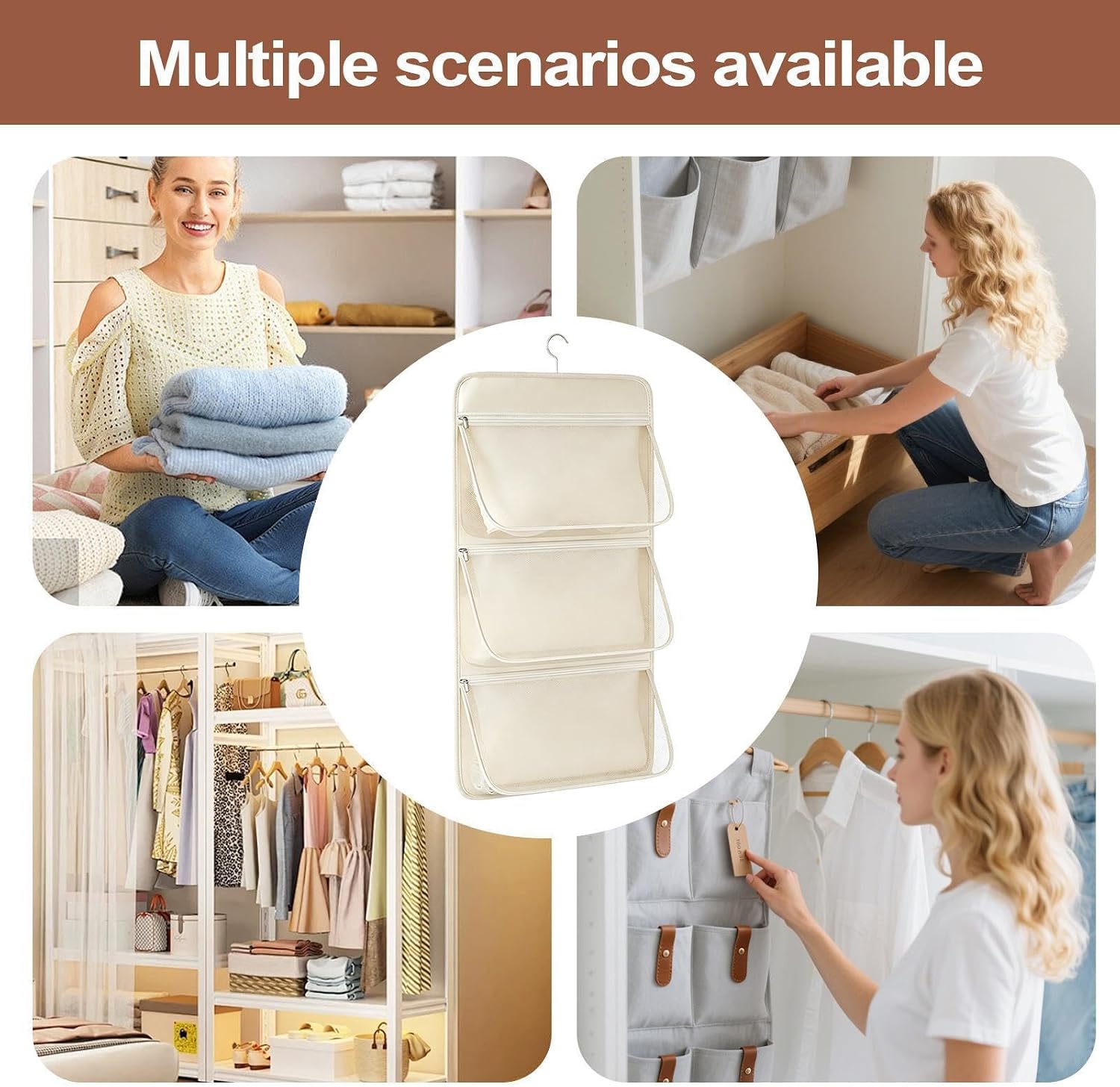 Closet Organizer Shelves, Large Capacity Space Saving, with Hanger Wardrobe