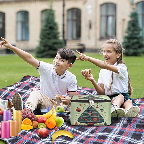 Miniatura 3 de The Christmas Design Decor Insulated Lunch Bag Women Reusable Lunch Tote Square Meal Bag for Adults Men Cooler Lunch Box for Work Travel Picnic Food